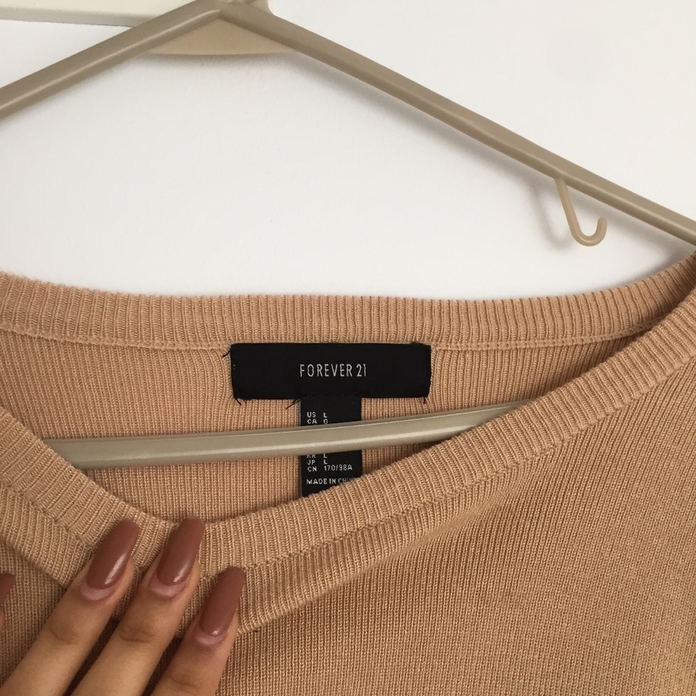 Tan Ribbed Sweater - Picture 2 of 4